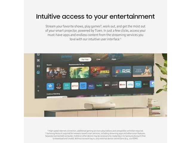 Samsung - 120” Class LPU7D The Premiere 7 Laser Projector 4K UHD Smart TV - Warm White - image 8