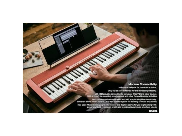 Casio Casiotone CT-S1 Touch Sensitive 61-Key Portable Keyboard with 61 Tones,USB, Bass-reflex Stereo Speakers with Surround, Aux In, Headphone Out,...