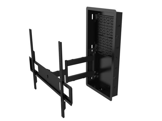 Kanto R600 Recessed in-wall Articulating TV Mount for 65 - 90 TVs | Fits Large TV Breakout Boxes & Other Gear | Accessory Plate with Space for Full Size AV Gear | Install Between 16 Studs - image 8