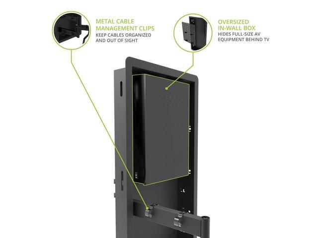 Kanto R600 Recessed in-wall Articulating TV Mount for 65 - 90 TVs | Fits Large TV Breakout Boxes & Other Gear | Accessory Plate with Space for Full Size AV Gear | Install Between 16 Studs - image 10