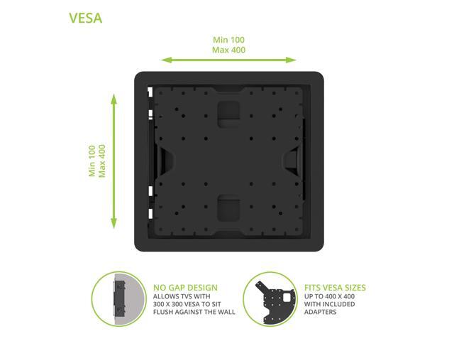 Kanto R400 Recessed in-Wall Full Motion Articulating TV Mount for 35 - 65 TVs | 300x300 VESA No Gap Flush Install | 0.3 Profile 400x400 VESA | Swivel and Tilt Capable | Cable Management Clips - image 10