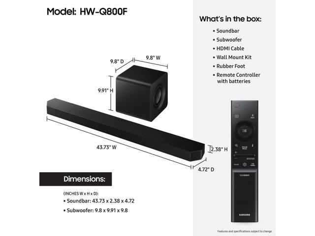 Samsung - Q-series Soundbar HW-Q800F 5.1.2 ch w/ Subwoofer - Black - image 10
