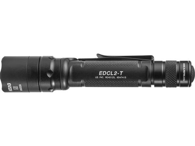 SUREFIRE EDCL2-T Black Tactical Handheld Flashlight, CR123A, 1200/5lm