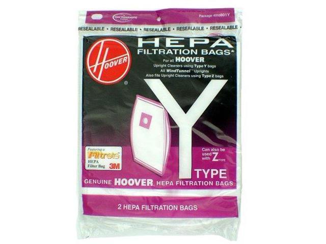 HEPA AH10040 Y Filtration Bags for Hoover Upright Cleaners 2/Pack