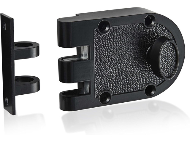 Tuff Stuff 167BK Black Finish Jimmy Proof Single Cylinder Deadlock Deadbolt With Flat Strike