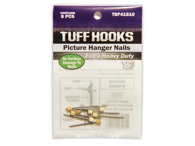 Tuff Stuff, TSF41510, Tuff Hooks, 8 Piece Assorted, Blue Steel Case Hardened Picture Hanger Nails