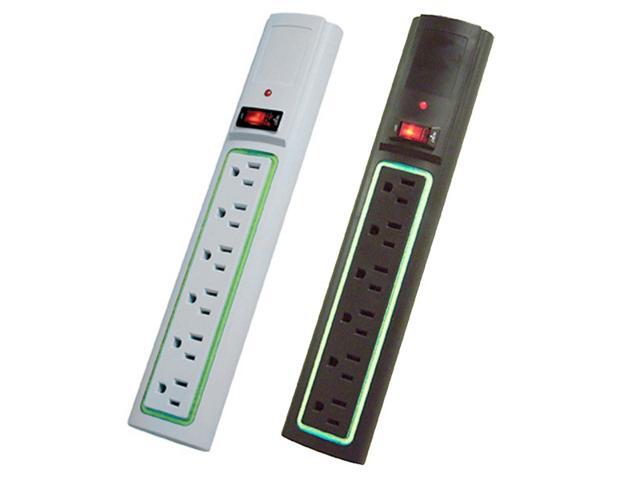 Power Play Products PPP, PP-56113DG-B, Black, 6 Outlet Daylite Surge Protector With 3' Cord, 400 Joules