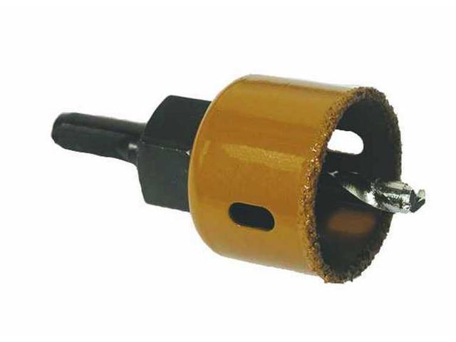 Tuff Stuff, 93100, 1' Carbide Grit Hole saw Kit With Mandrel, Cuts Ceramic Tile, Marble, Slate