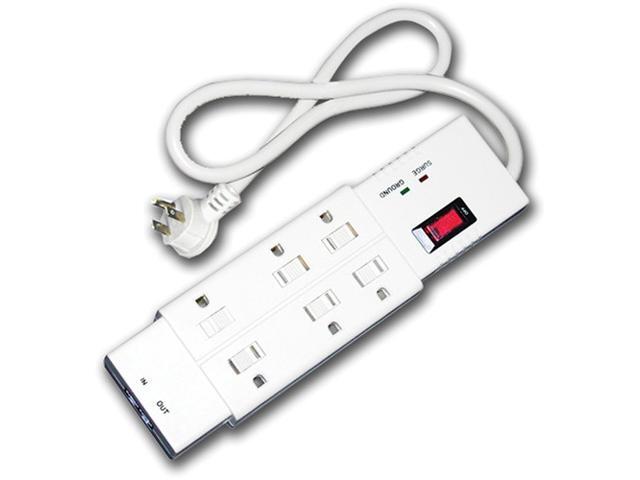 Power Play Products PPP, PP-16325F, White, 6 Outlet Pinnacle Child Safety Surge Protector, 1200 Joules