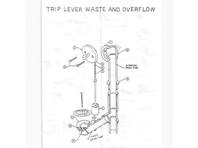 Wal Rich 1404002 1-1/2' Gerber Style Trip Waste Overflow 17GA