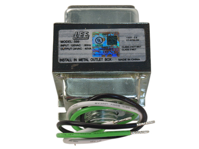 Lee Electric, 599P, Class 2 Signaling Transformer Oil Burner 120V 24 VAC 40VA Complete With 4' Square Outlet Box Cover Plate