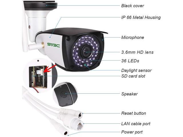 SV3C WiFi Camera Outdoor, 1080P ONVIF Conformance Two-Way Audio Security Camera, Motion Detection IP Cameras, Night Vision Surveillance Alarm Cam...