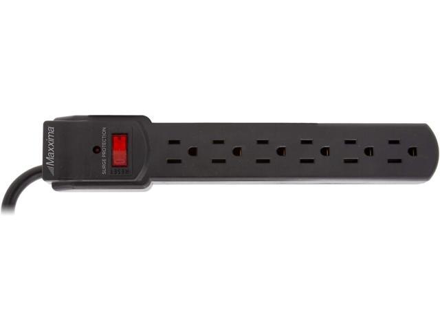 Maxxima 4-Pack 6 Outlet Power Strip Surge Protector - 300 Joules, Features Red On/Off Switch, Powers Multiple Electronics and Devices...