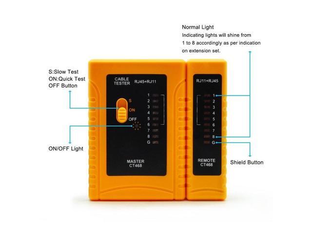 iMBAPrice (Pack of 2) RJ45/RJ11/RJ12/CAT5/CAT6/ UTP Network LAN Cable Tester Test Tool