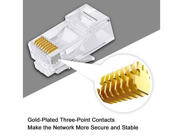 Cat6 Connectors, Cat6 RJ45 Ends 50-Packs, Cat6 / Cat5e / Cat5 RJ45 Connectors, Ethernet Cable Crimp Connectors UTP Network Plug for Solid Wire and...