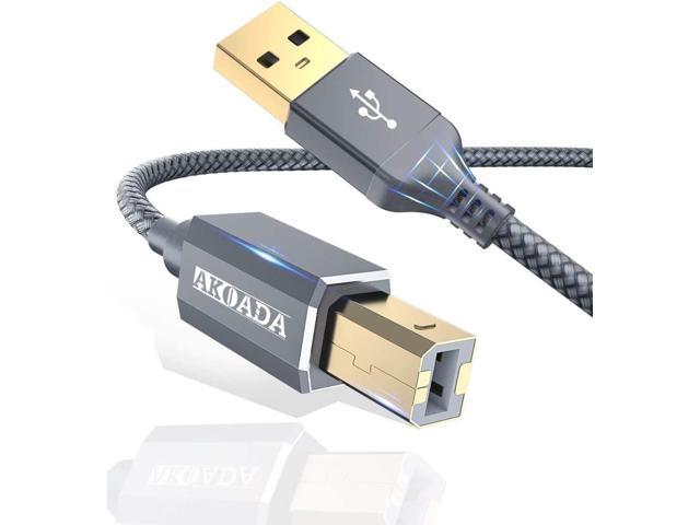 USB 2.0 Printer Cable 15ft,Akoada USB Type A Male to B Male Printer Scanner Cord High Speed Compatible with HP, Canon, Dell, Epson, Lexmark, Xerox,...
