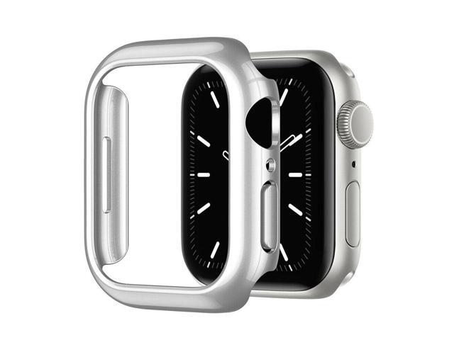 IC ICLVOER For Apple Watch Series 7 41/45MM PC Protector Hard Bumper Shockproof Case Cover 45mm Silver