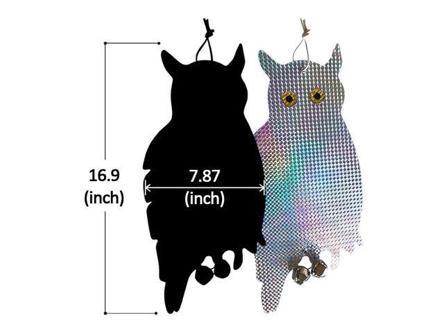 2PCS Owl Decoy Bird Repellent Hanging Holographic Reflective Scare Pigeons Away