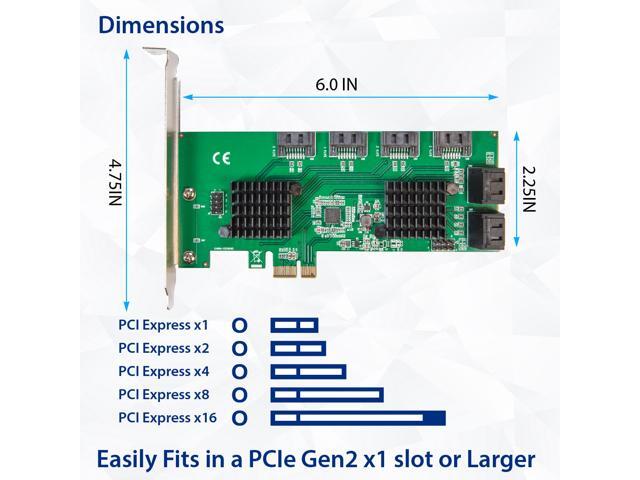 8 Port SATA III to PCIe 3.0 x1 NON-RAID Expansion Card
