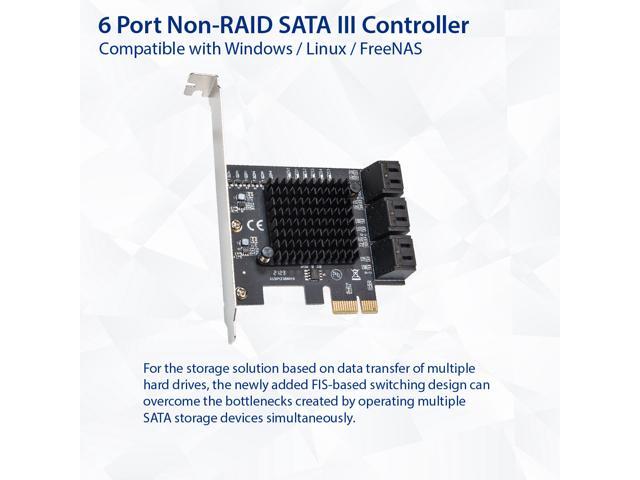 6 Port SATA III to PCIe 3.0 x1 NON-RAID Expansion Card