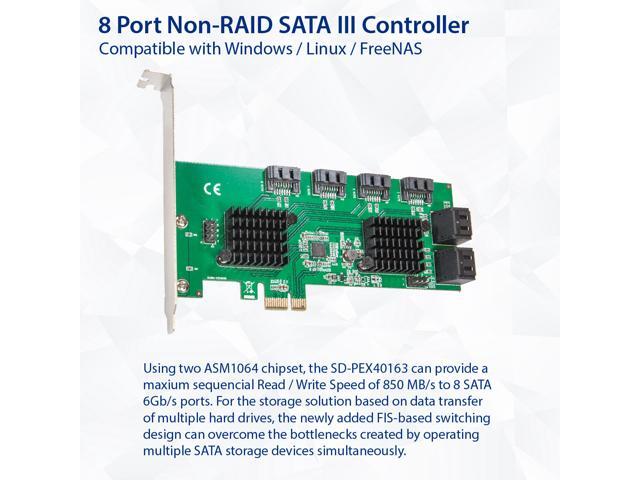 8 Port SATA III to PCIe 3.0 x1 NON-RAID Expansion Card