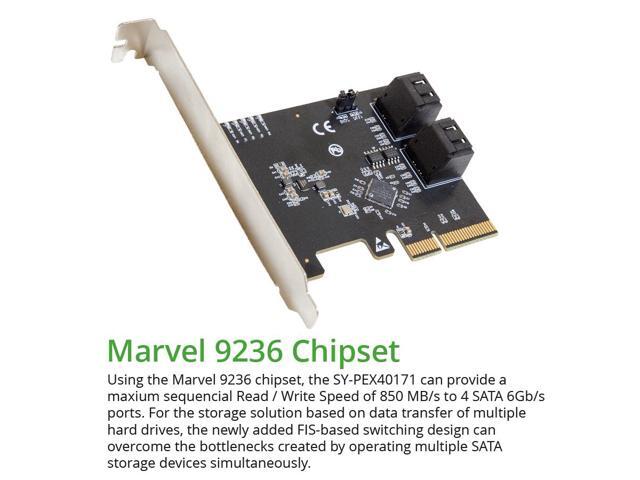 4 Port SATA III To PCI-e x2 RAID Expansion Card Marvell Chipset