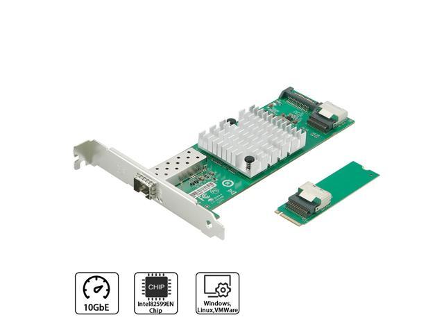 M.2 M-Key Single SFP+ Port 10G Ethernet LAN Adapter with 50cm Cable, with Intel 82599EN Controller