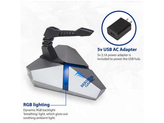 LOKI RGB Gaming Mouse Bungee With USB 3.0 Hub and Micro SD Card Reader - AC 5v Power Adapter is Included