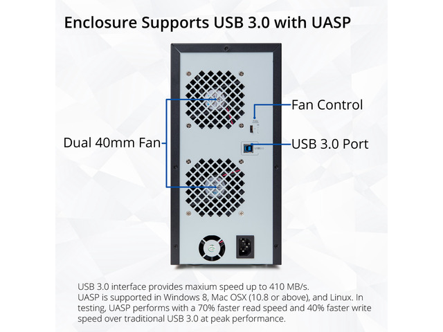 Syba SY-ENC50119 8 Bay 2.5' and 3.5' SATA Hard Drive External USB 3.0 Hard Drive Enclosure