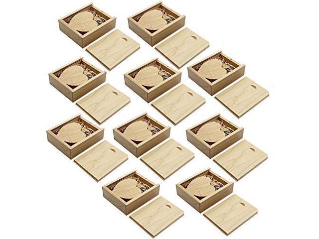 10PCS Maple USB 3.0 Flash Drives 16GB Gift Set Wooden Heart USB Sticks Gifts With Box For Friend Kids Lover Wedding