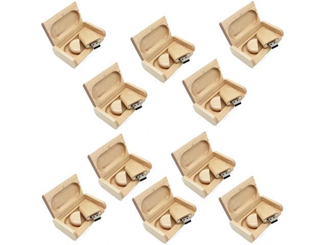 10pcs Wood Manufacturing 64GB USB 3.0 Flash Drives with Cases USB 3.0 Memory Stick for Photography (Maple)