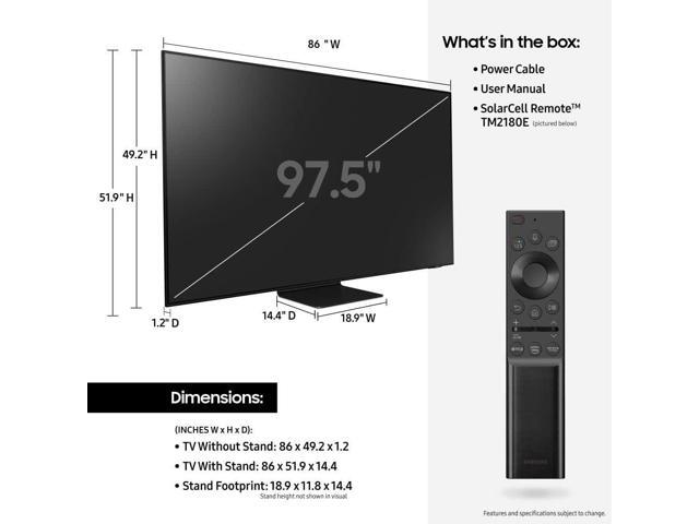 Samsung QN98QN90AA 98 Inch Neo QLED QN90 Series 4K Smart TV with an Austere V Series 8-Outlet Power w/Omniport USB (2021)