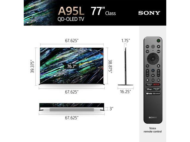 Sony XR77A95L 77 Inch QD-OLED 4K UHD Smart Google TV with AI Upscaling with an Austere 7S-8KHD2-2.5M VII Series 2.5m Premium Braided 8K HDMI Cable...