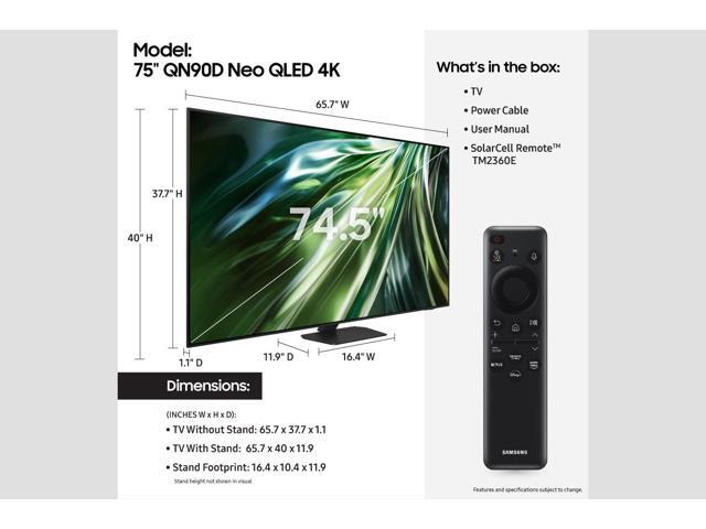 Samsung - 75” Class QN90D Series Neo QLED 4K Mini LED Smart Tizen TV (2024) - image 6