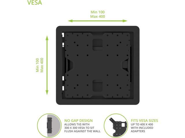 Kanto R400 Recessed in-Wall Full Motion Articulating TV Mount for 35 - 65 TVs | 300x300 VESA No Gap Flush Install | 0.3 Profile 400x400 VESA | Swivel and Tilt Capable | Cable Management Clips - image 2