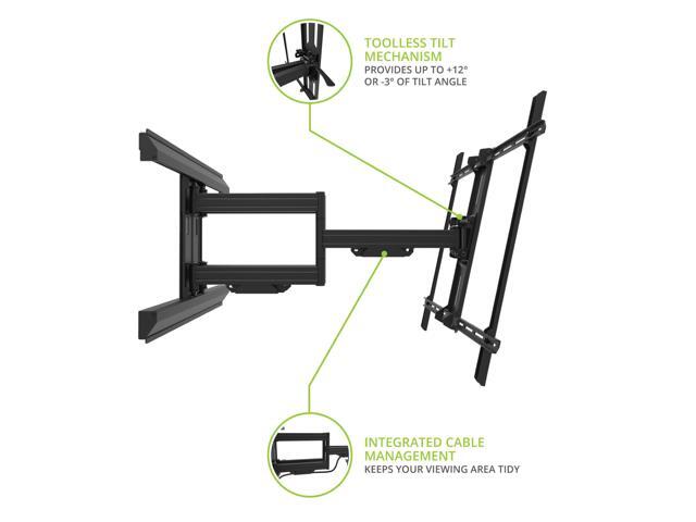 Kanto PMX800 Pro Series Full Motion Articulating TV Wall Mount for 55 - 120 TVs | Adjustable Horizontal Offset | Integrated Cable Management | Toolless Tilt | Extra Large Screen Support - image 7