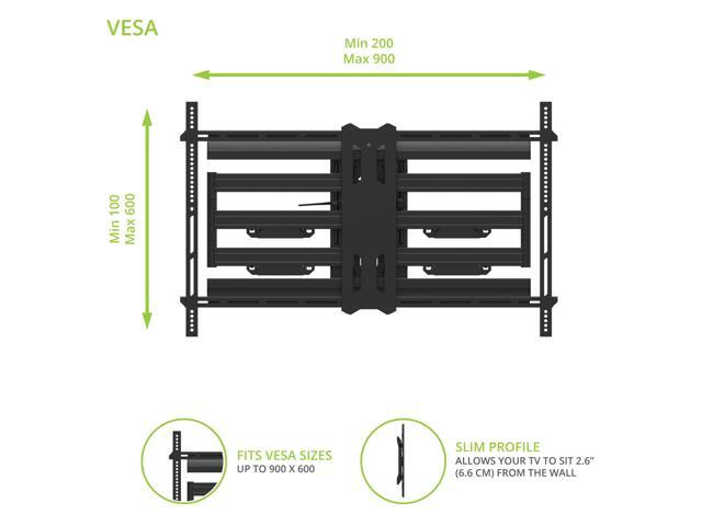 Kanto PMX800 Pro Series Full Motion Articulating TV Wall Mount for 55 - 120 TVs | Adjustable Horizontal Offset | Integrated Cable Management | Toolless Tilt | Extra Large Screen Support - image 6