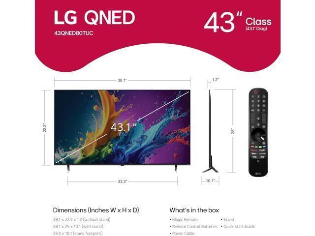 LG 43QNED80TUC 43' QNED 4K Ultra HD Smart TV with HDR10 Pro (2024)