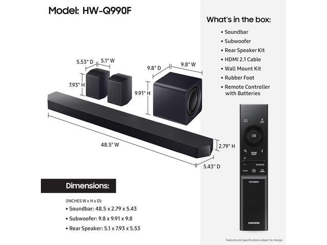 Samsung HW-Q990F Q Series Soundbar 11.1.4 Ch Subwoofer with Rear Speaker with 6 Year Amber Protection Plan (2025)