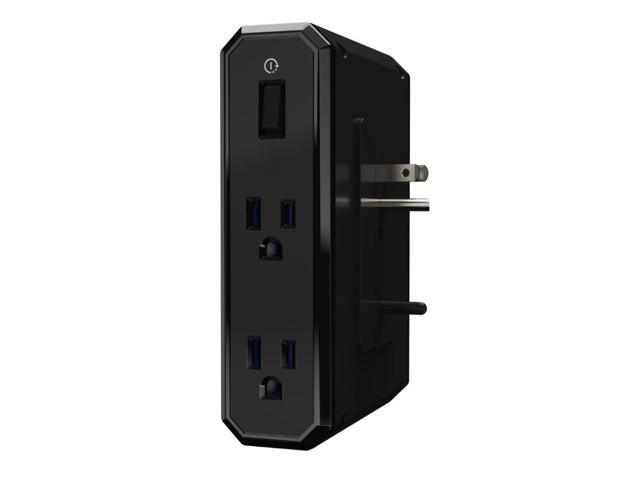 Austere 3S-PS4-US2 4-Power Outlet Space Saving Surge Protector (2025)