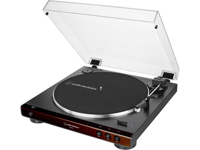 Audio-Technica AT-LP60X-BW Fully Automatic 2-Speed Belt-Drive Turntable with Audio Technica AT-SP3X Powered Bookshelf Speakers (2018)