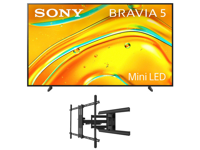 Sony K98XR50 98 Inch Bravia Mini LED 4K HDR TV with a Kanto PMX800 Full Motion Dual Stud Mount (2025)