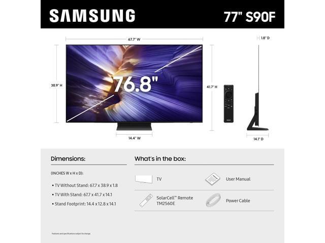 Samsung QN77S90FAFXZA 77 Inch 4K OLED Smart TV with an Austere 5S-PS4-US1 4-Outlet Power (2025)