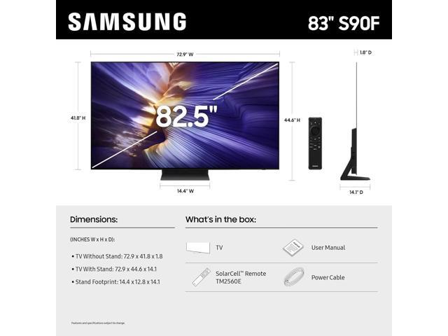 Samsung QN83S90FAEXZA 83 Inch 4K OLED Smart TV with an Austere 5S-PS4-US1 4-Outlet Power (2025)