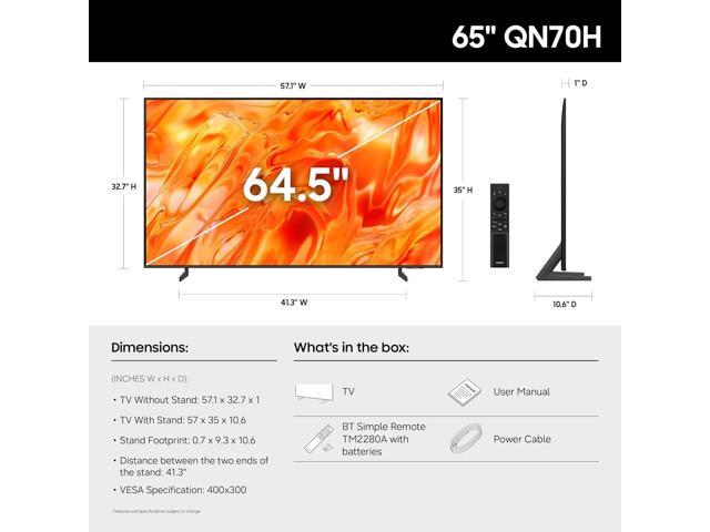 Samsung - 65” Class QN70H Series Neo QLED Mini LED 4K UHD SamsungVision AI Smart Tizen TV (2026) - image 3