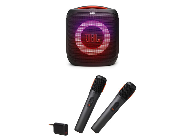 JBL PARTY-BOX-ENCORE-ESSENTIAL-2 Portable Party Speaker with a PARTYBOX-WIRELESS-MIC Digital Wireless Microphone (2026)