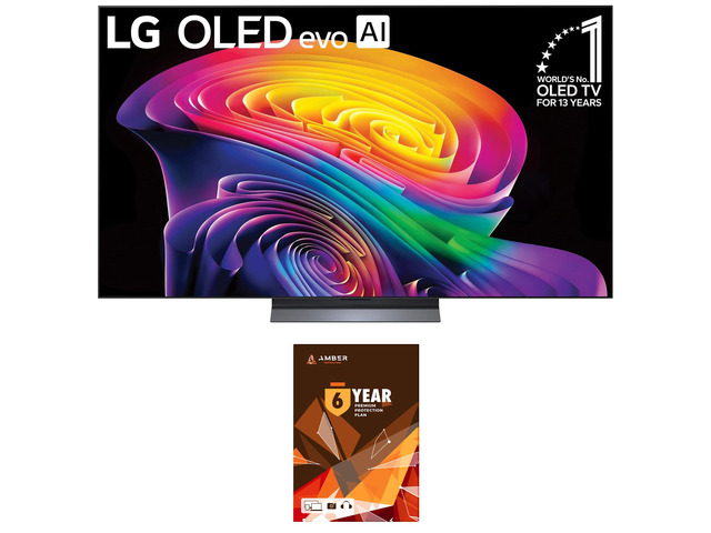 LG OLED55C6PUA 55 Inch Class OLED AI C6 4K Smart TV with 6 Year Amber Protection Plan (2026)