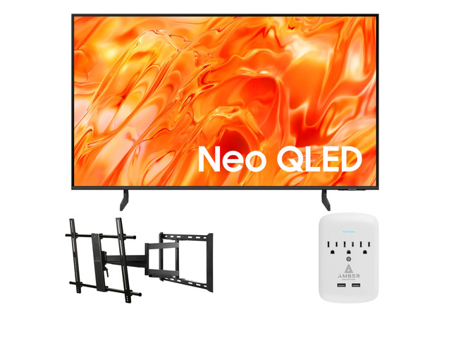 Samsung QN50QN70HAFXZA 50' NeoQLED Smart TV with 4K Upscaling with a Walts TV Large/XL Full Motion Mount for 43'-90' Compatible TVs and an Amber...