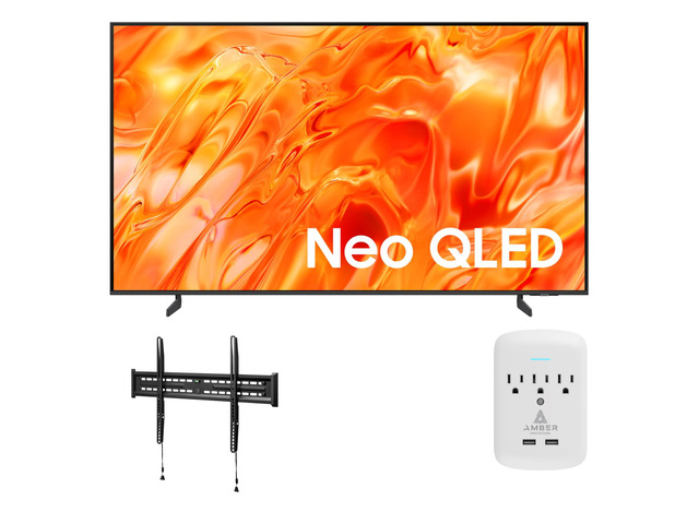 Samsung QN75QN70HAFXZA 75' NeoQLED Smart TV with 4K Upscaling with a Walts TV FIXED-MOUNT-43-90 TV Mount for 43'-98' Compatible TVs and an Amber...
