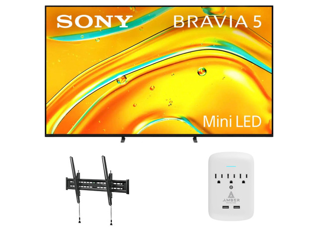 Sony K-55XR50 55' TV with TILT-MOUNT-43-90 and 3-OUTLET-SURGE (2025)